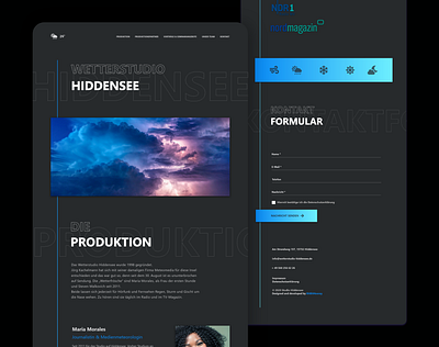 Weather Broadcast Studio Website / Landing Page bitbithooray blue branding case study dark design icons ui ux weather weather forecast web design website