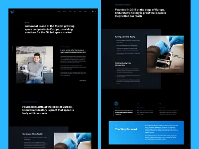 ENDUROSAT About Page about us b2b endurosat nanosats saas satellite space technology ui ux website