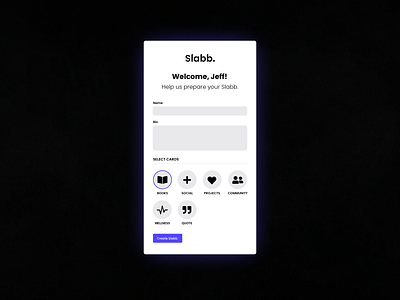 Slabb Creation Form form form design ui