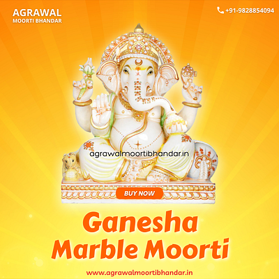 Ganesha Marble Moorti - Available at Agrawal Moorti Bhandar agrawal marble moorti agrawal moorti bhandar ganesh ganesha handicrafts illustration marble marble moorti marble murti marble statues