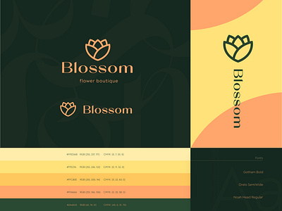 Blossom brand identity #1 abstract blossom boutique brand design brand identity branding businesscards elegance envelope flowers fonts identity letter logo logo design logotype print type