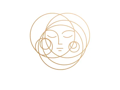 HeadSpace Salon Logo beauty circle girl hair minimalist salon salon logo simple women