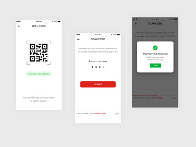 Scan code and verify by code code design qrcode scan sketch ui ux