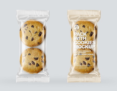 Snack Bar with Coocies Mockup 3d design logo mock up mockup mockup design mockupdesign pack package visualization