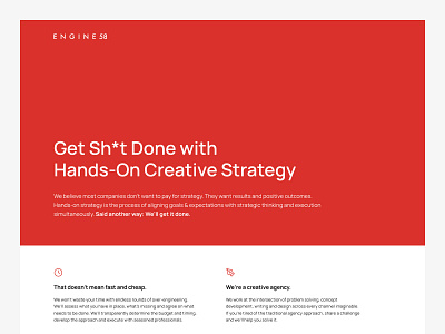 ENGINE 58 / Website agency website engine 58 strategy website