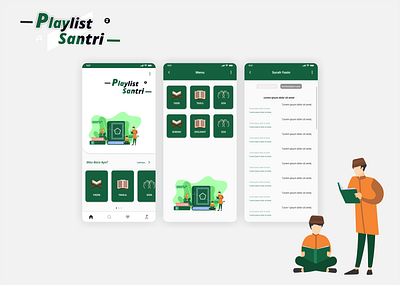 UI Design Playlist Santri App alifprayogo app design design grafis flat minimal ui uiux ux vector