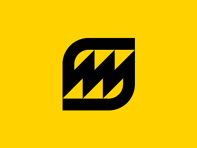 SM Monogram bold bolt brand branding digital energy goemetric icom identity industrial lightning lines logo mark media minimal monogram retro sm symbol