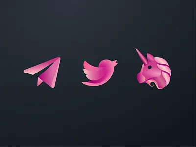 Spam social gradients icons pink social telegram twitter uniswap