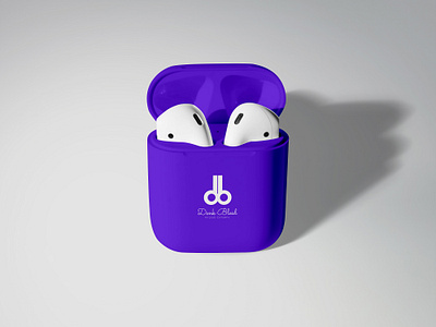 Logo on mockup airpods brand branding clean color concept creative design flat icon identity illustration illustrator logo minimal mockup music simple vector
