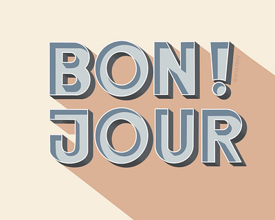 Bonjour calligraphy design digital illustration digital lettering french lettering letters logo poster design procreate typogaphy