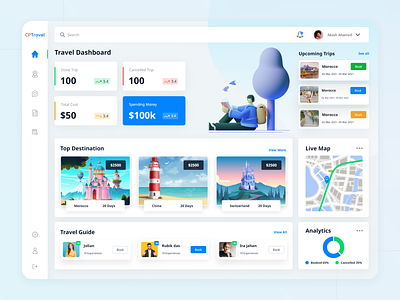 Travel Web App adventure app ui booking app clean ui design discover illustration logo template tourism travel travel agency travel app trendy design trip uidesign web app design