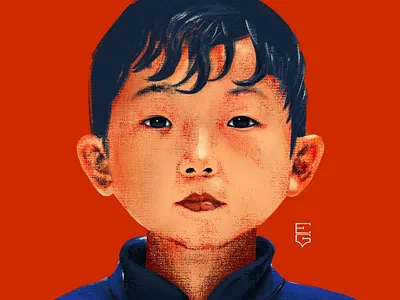 Chinese boy adobe fresco digital art ilustration