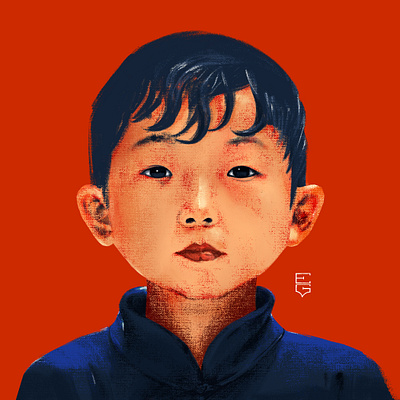 Chinese boy adobe fresco digital art ilustration