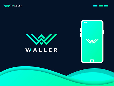 W Letter Logo Mark For WALLER app icon brand identity design branding colorful company concept creative design gradient letter logo design modern unique logo w w letter