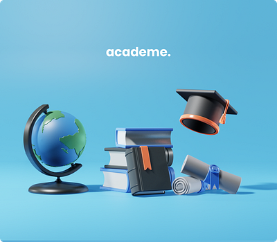 Academe. 3D Icons Pack 3d art 3d icon 3d object design flat graphic design icon illustration ui website