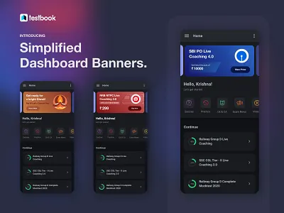 Banners UI for Testbook App