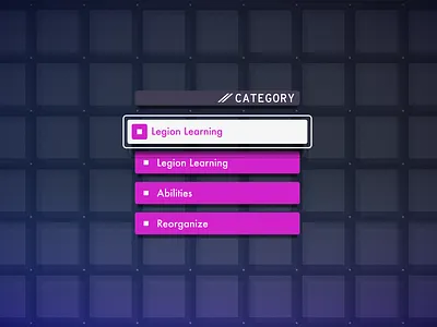 Astral Chain Legion UI 3d app fui game menu menu design nintendo texture ui ui design
