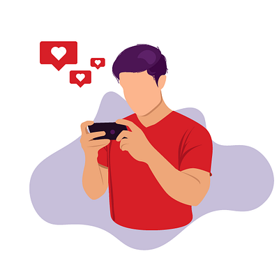 Playing Phone Illustrator alifprayogo app design design grafis flat illustration phone playing