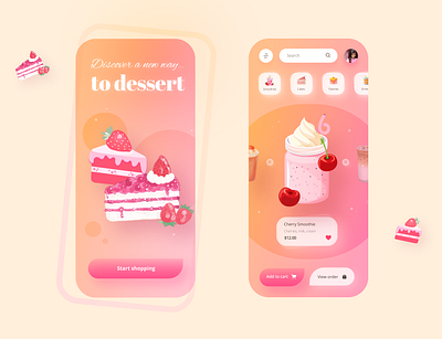 Dessert Ecommerce app buy colorful colors colors palette design drinks ecommerce gradient inspiration minimal mobile online pink shop smoothie ui uidesign ux uxdesign