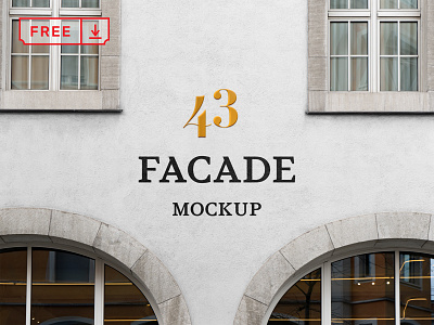 Free Facade PSD Mockup branding design download facade font free identity logo mockup psd typography wall