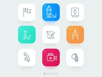 Icons arabic flat icon illustration islamic logo minimal ux vector web