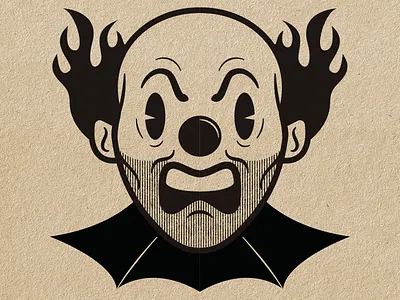 A Tiny Voice Inside clown clowns evil clown illustration retro style vector vector illustration