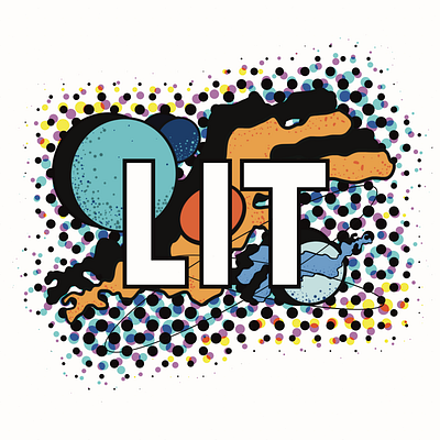 LIT affinitydesigner digital illustration graphic graphicdesign halftone illustrator logo procreate sticker typography