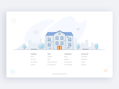 UGI - Web #7 branding city clouds design flat house illustration illustrator outline sketch trees ui ux vector web