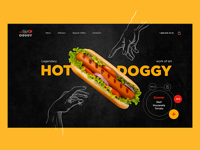 Hot Dog Concept burger cafe café concept design fast food fastfood food food and drink food illustration foodie hatdog photoshop pizza restaurant restaurants uidesign uxui web design webdesign website