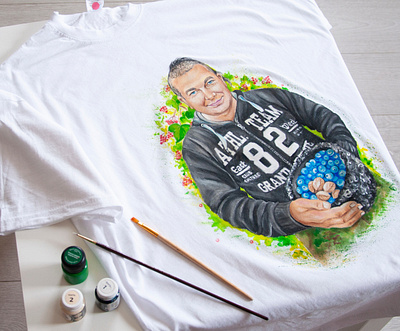 Custom Portrait From PHOTO on the T-SHIRT apparel drawing fashion hand painted handmade paint painting wear