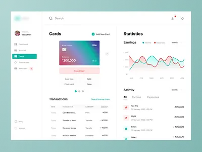 Banking Dashboard balance bank bank app banking bankingapp chart clean ui credit card dashboard ui design dribbble dribbble 2021 dribbble best shot finance financial app fintech fintech app neobank ui web