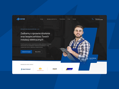 4service design electric electrician electricity landing page layout ui ux web design webdesign