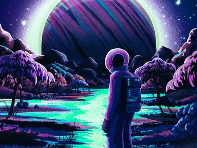 Space Exploration design exploration illustration mountains msw procreate space