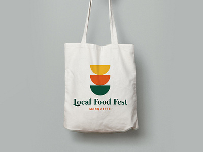 Local Food Fest Tote bowls branding erin waineo festival food logo geometric logo marquette merchandise michigan simple totebag traverse city