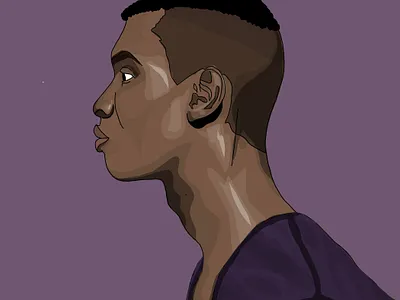 African American Side Profile adobe fresco illustration vector
