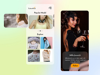 Fashion App UI app branding design illustration logo minimal typography ui ux web