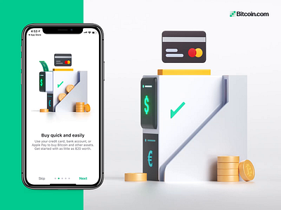 Bitcoin app onboarding 3d 3d animation appstore bitcoin octanerender onboarding
