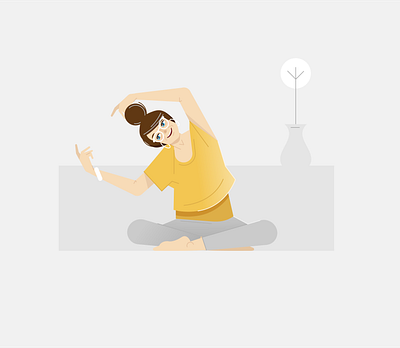 yoga character characters design illustration people retro style styletest vector