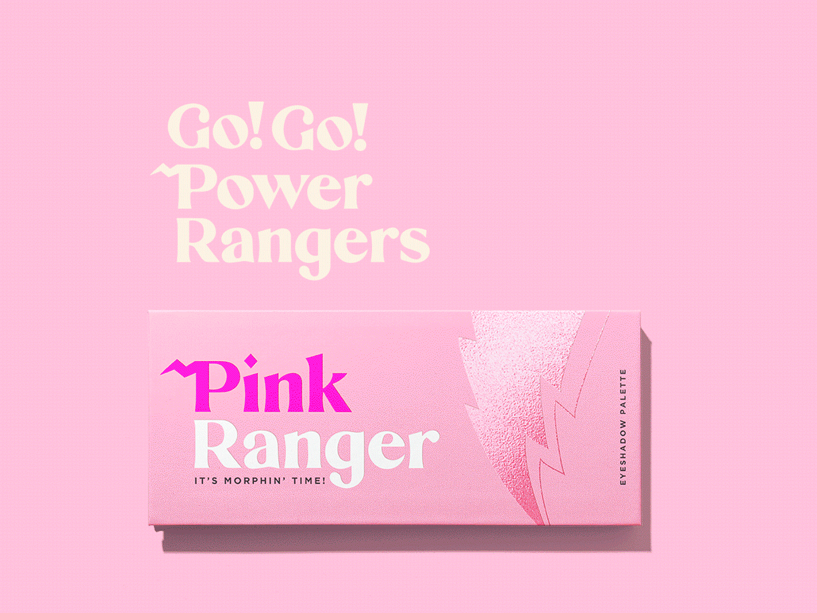 It's Morphin' Time brand eyeshadow makeup packaging power rangers