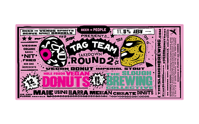 Tag Team Takedown: Round 2 - Label Design 12oz beer beer label beercan beerlabel brewery craftbeer design illustration luchalibre mexican art minimal stout typography vector