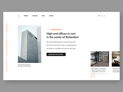 Office renting hero section building clean ui concept hero section landingpage minimal office renting rotterdam ui ui design uidesign web design webdesign