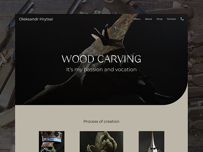 Wood Carving design minimal web