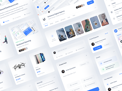 Social Media Ui Elements app clean creative dashboard template dashboard ui design theme ui ui element ui8 ui8net ux web web design webdesign website