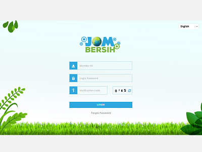 Jom Bersih Login Page app branding dashboard design designer digital logo malaysia mlm software system ui ux