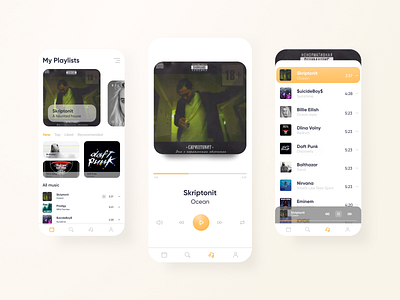 Music Mobile App design interface minimal mobile music ui