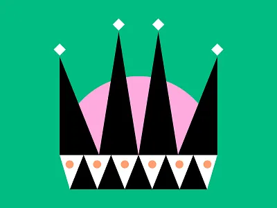👑 black bold color crown design green illustration pink shape shapes white