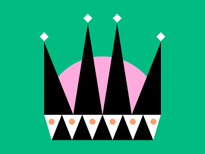 👑 black bold color crown design green illustration pink shape shapes white