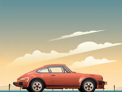 Porsche Illustration artwork car illustration colors gradient graphic illustration porsche 911 porsche artwork poster vector