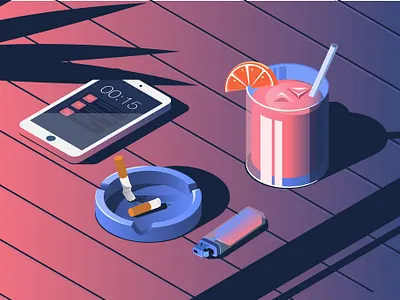 Late Night Drinks artwork colors design drinks gradient graphic icon illustration summer vibes vector vibe vibrant