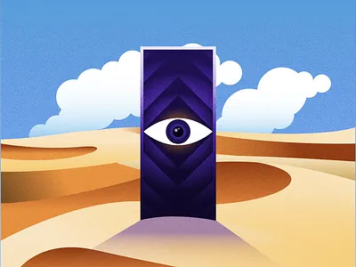 Eye of the desert colors desert desert illustration eye eyes gradient grain grainy artwork graphic icon illustration vector